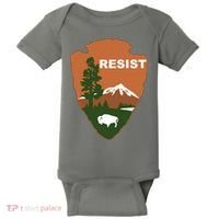 Resist. Earth DayNational Park Rangers Spoof Logo Baby Bodysuit thumb 0