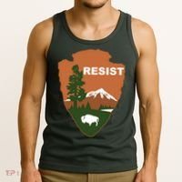 Resist. Earth DayNational Park Rangers Spoof Logo Tank Top thumb 3