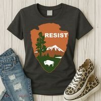 Resist. Earth DayNational Park Rangers Spoof Logo Women's T-Shirt thumb 3
