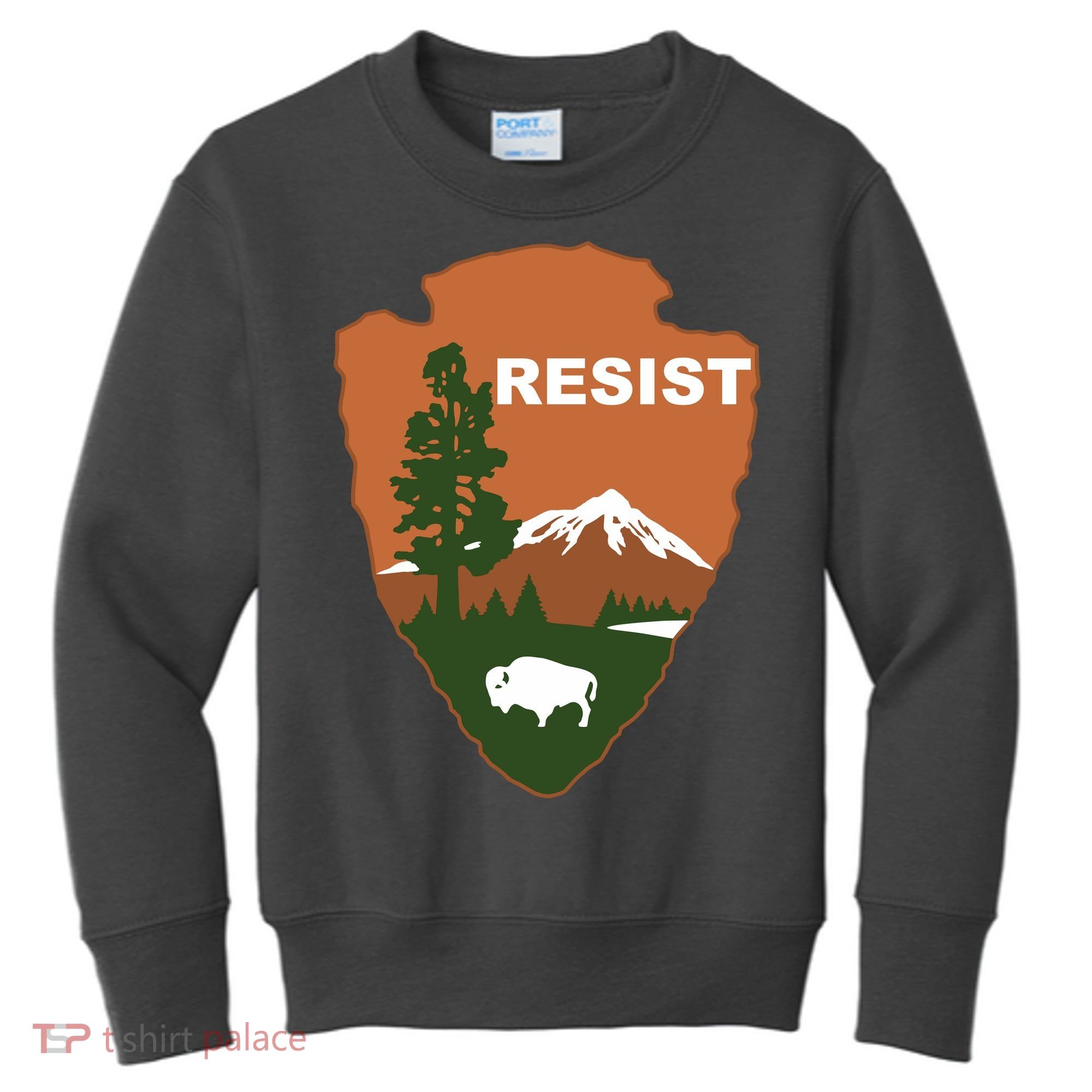 Resist. Earth DayNational Park Rangers Spoof Logo Kids Sweatshirt