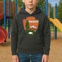 Resist. Earth DayNational Park Rangers Spoof Logo Kids Hoodie thumb 2