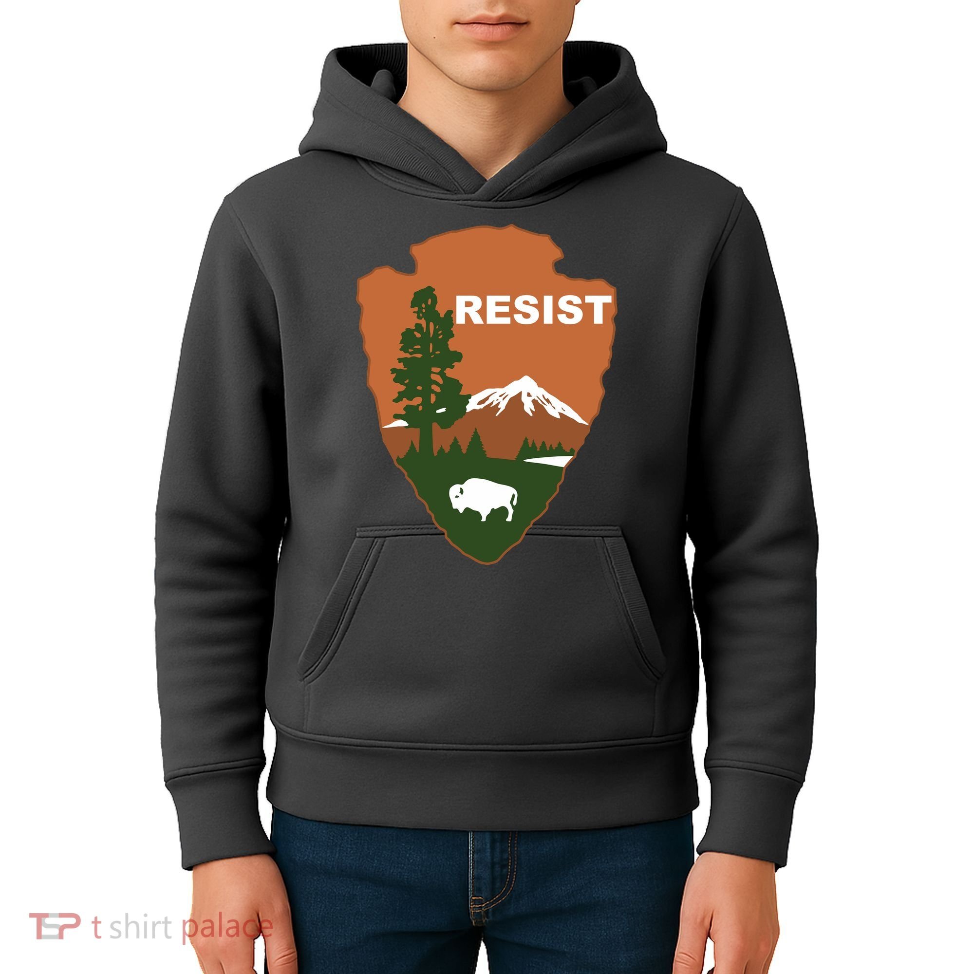 Resist. Earth DayNational Park Rangers Spoof Logo Kids Hoodie