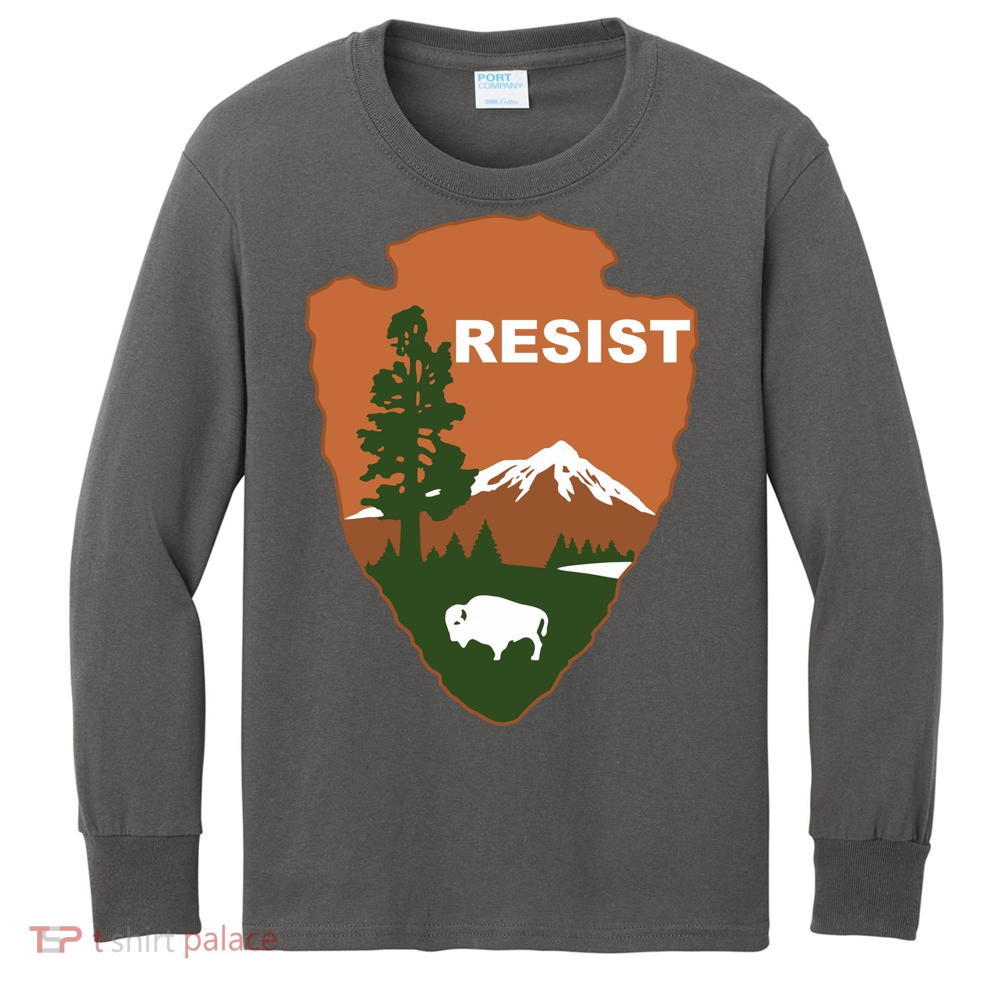 Resist. Earth DayNational Park Rangers Spoof Logo Kids Long Sleeve Shirt