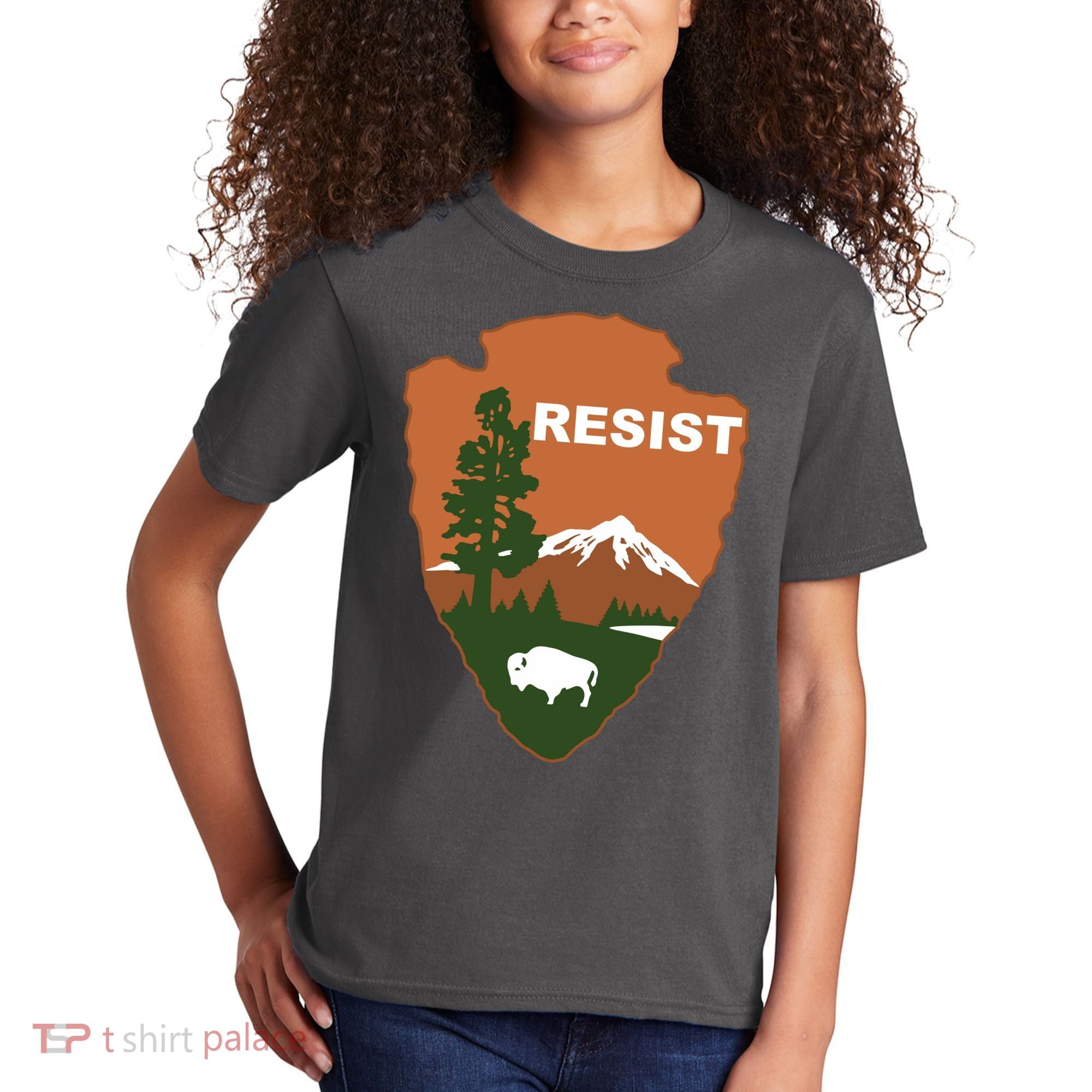 Resist. Earth DayNational Park Rangers Spoof Logo Kids T-Shirt