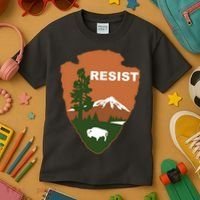 Resist. Earth DayNational Park Rangers Spoof Logo Kids T-Shirt thumb 3