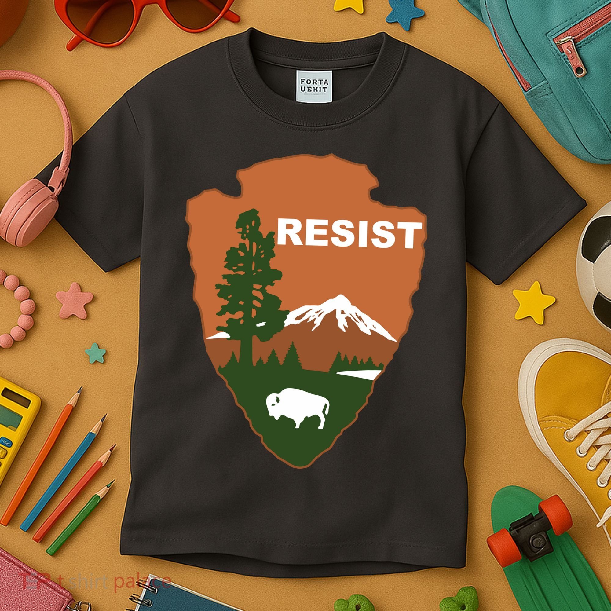 Resist. Earth DayNational Park Rangers Spoof Logo Kids T-Shirt