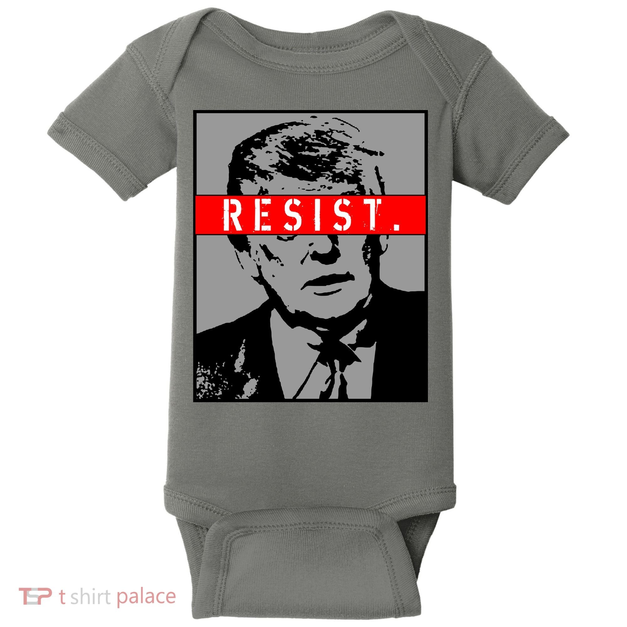 Resist. President Donald Trump Anti Trump The Resistance Baby Bodysuit