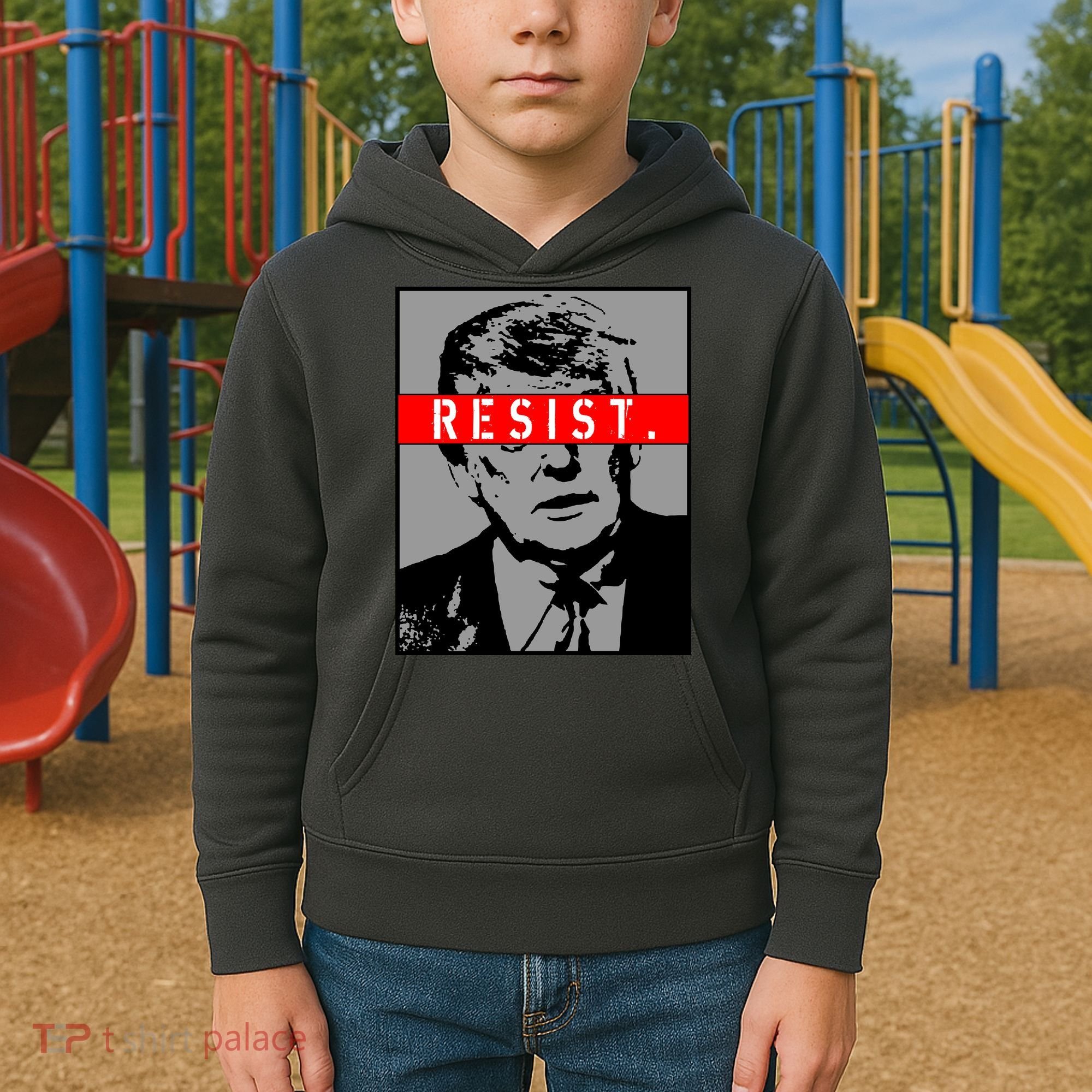 Resist. President Donald Trump Anti Trump The Resistance Kids Hoodie