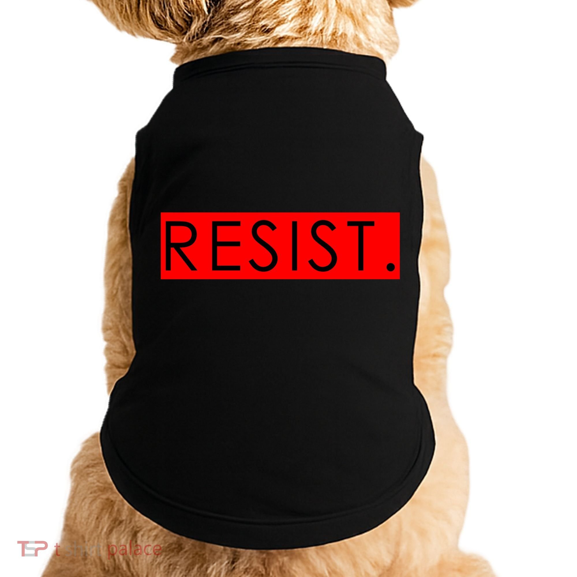 Resist Campaign Red Box Logo Anti-Trump Doggie Tank