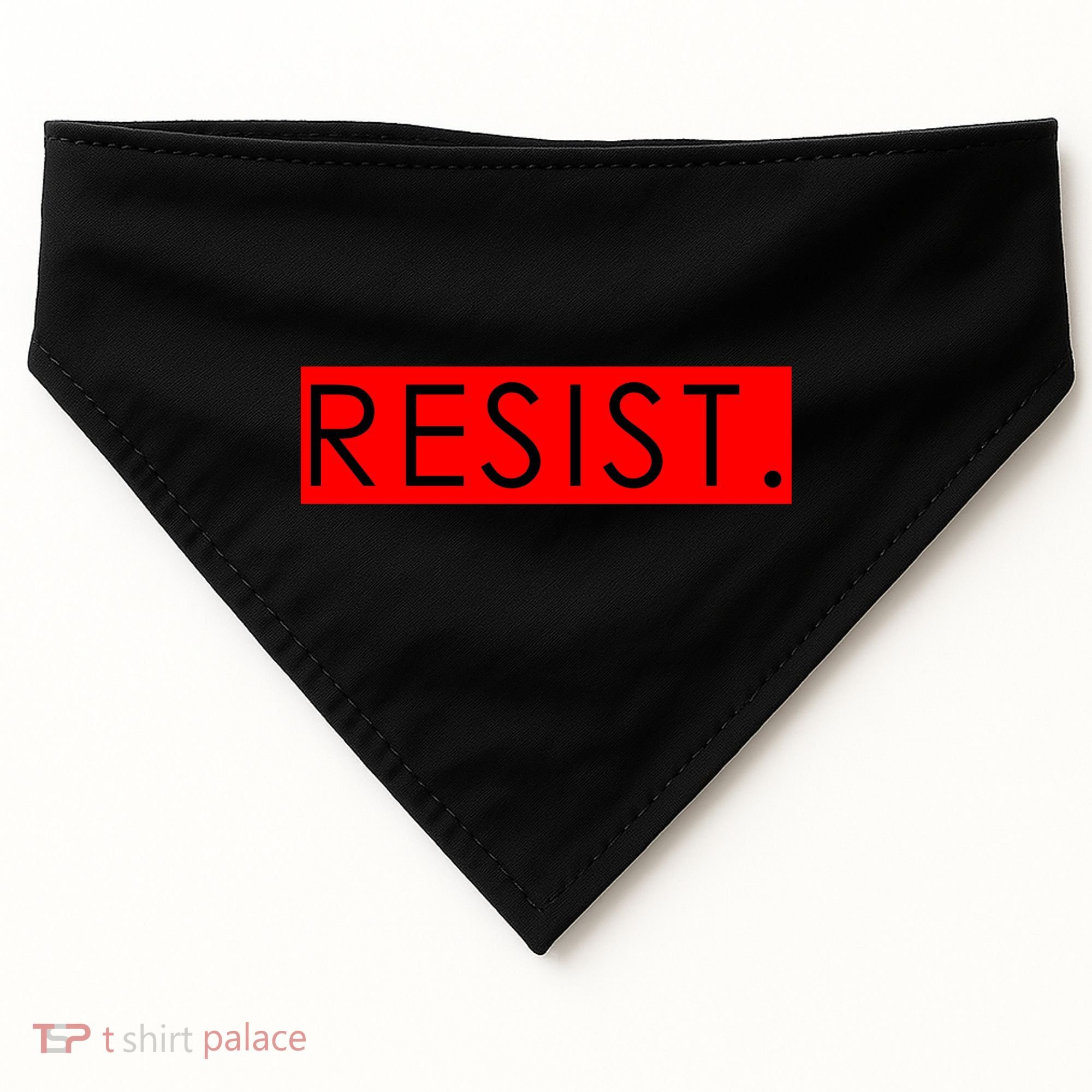 Resist Campaign Red Box Logo Anti-Trump USA-Made Doggie Bandana