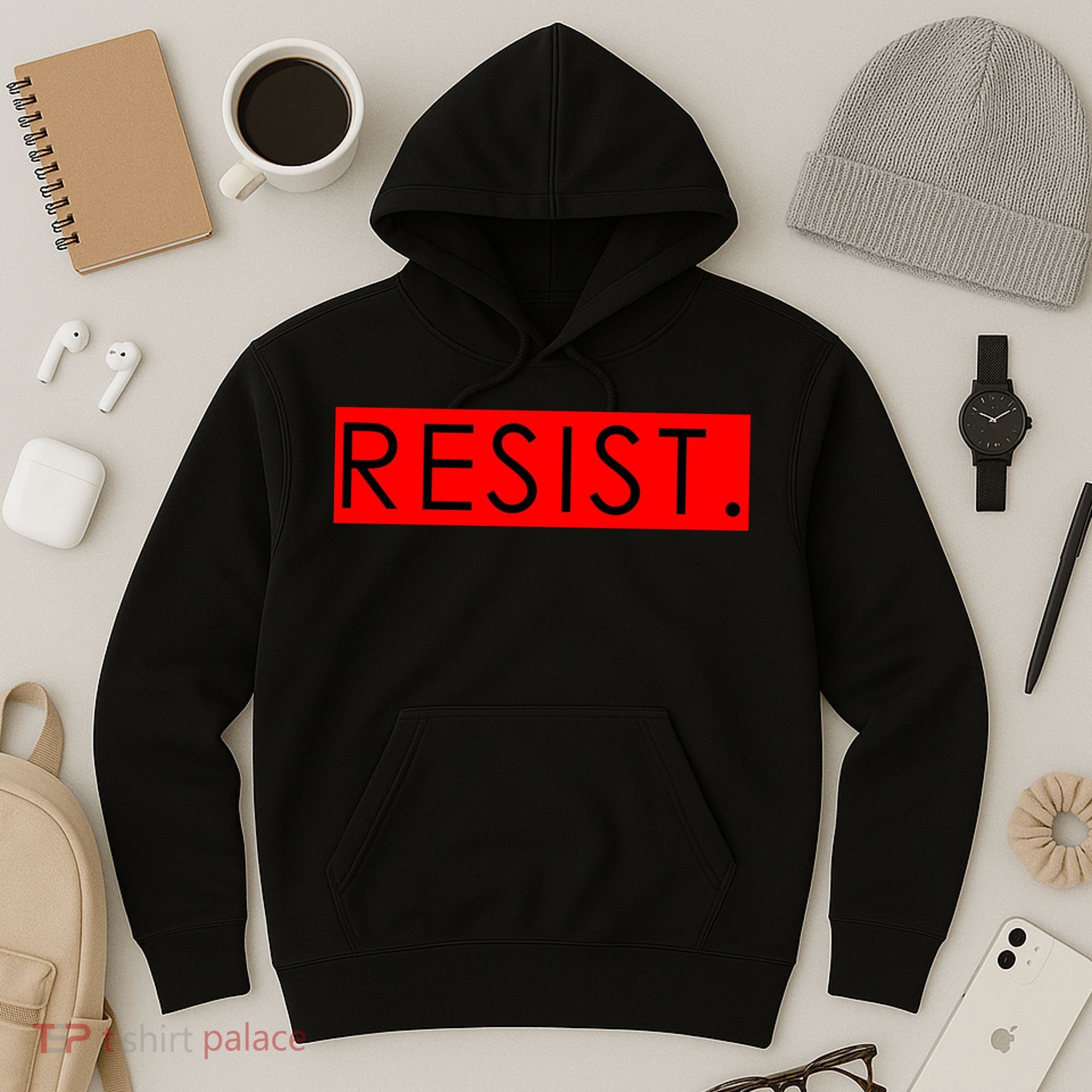 Resist Campaign Red Box Logo Anti-Trump Hoodie