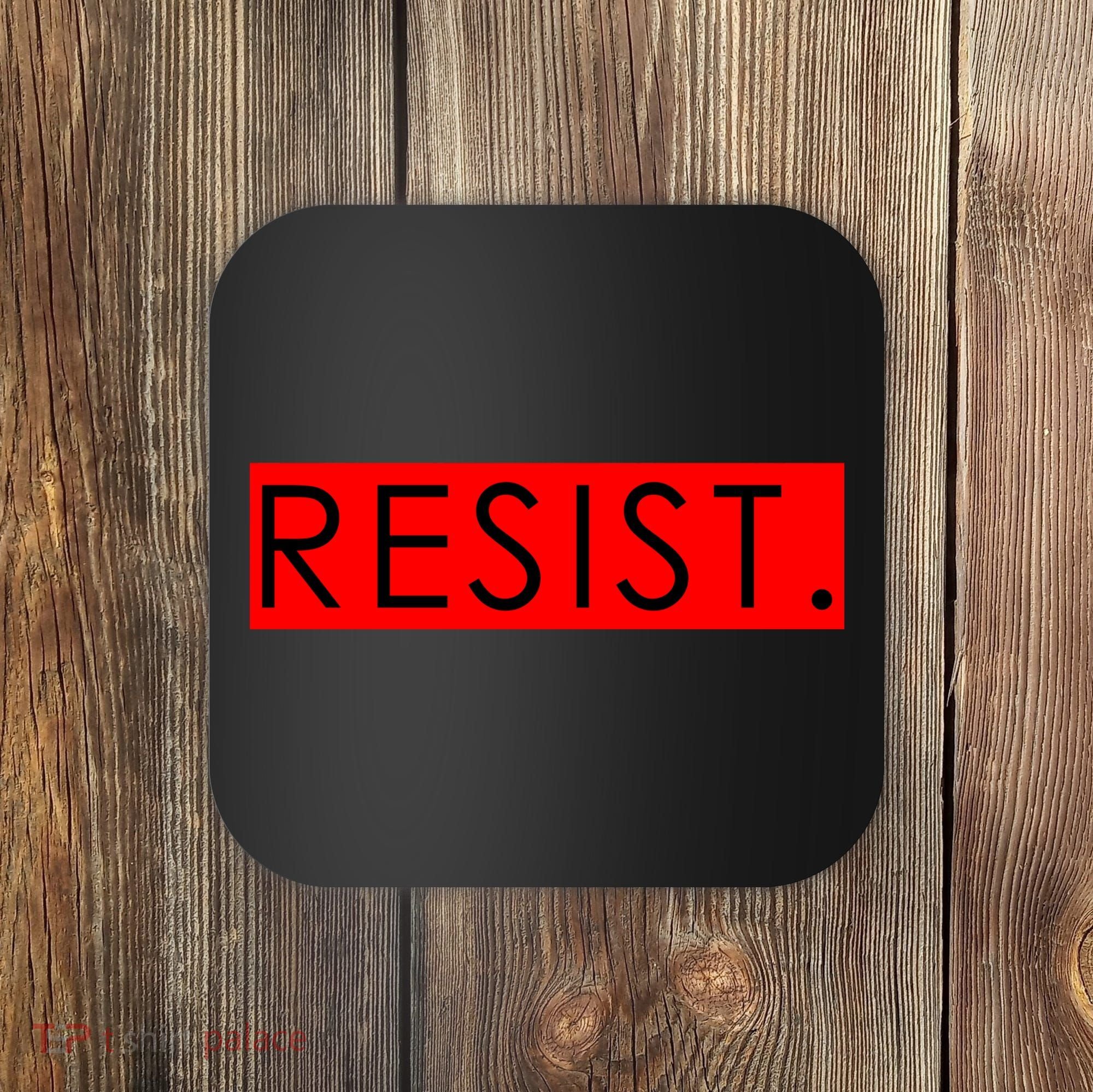 Resist Campaign Red Box Logo Anti-Trump Coaster