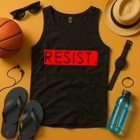 Resist Campaign Red Box Logo Anti-Trump Tank Top thumb 4