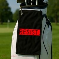 Resist Campaign Red Box Logo Anti-Trump Golf Towel thumb 2