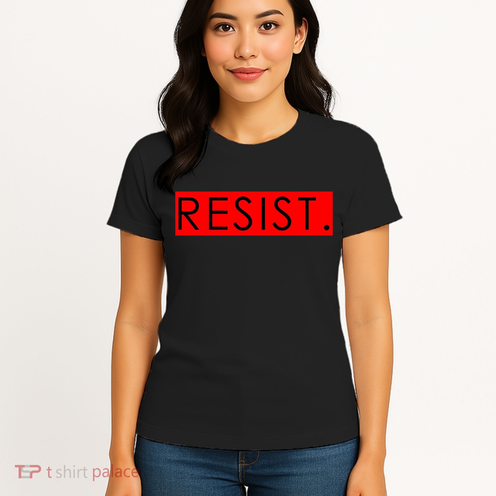Resist Campaign Red Box Logo Anti-Trump Women's T-Shirt