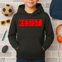 Resist Campaign Red Box Logo Anti-Trump Kids Hoodie thumb 2