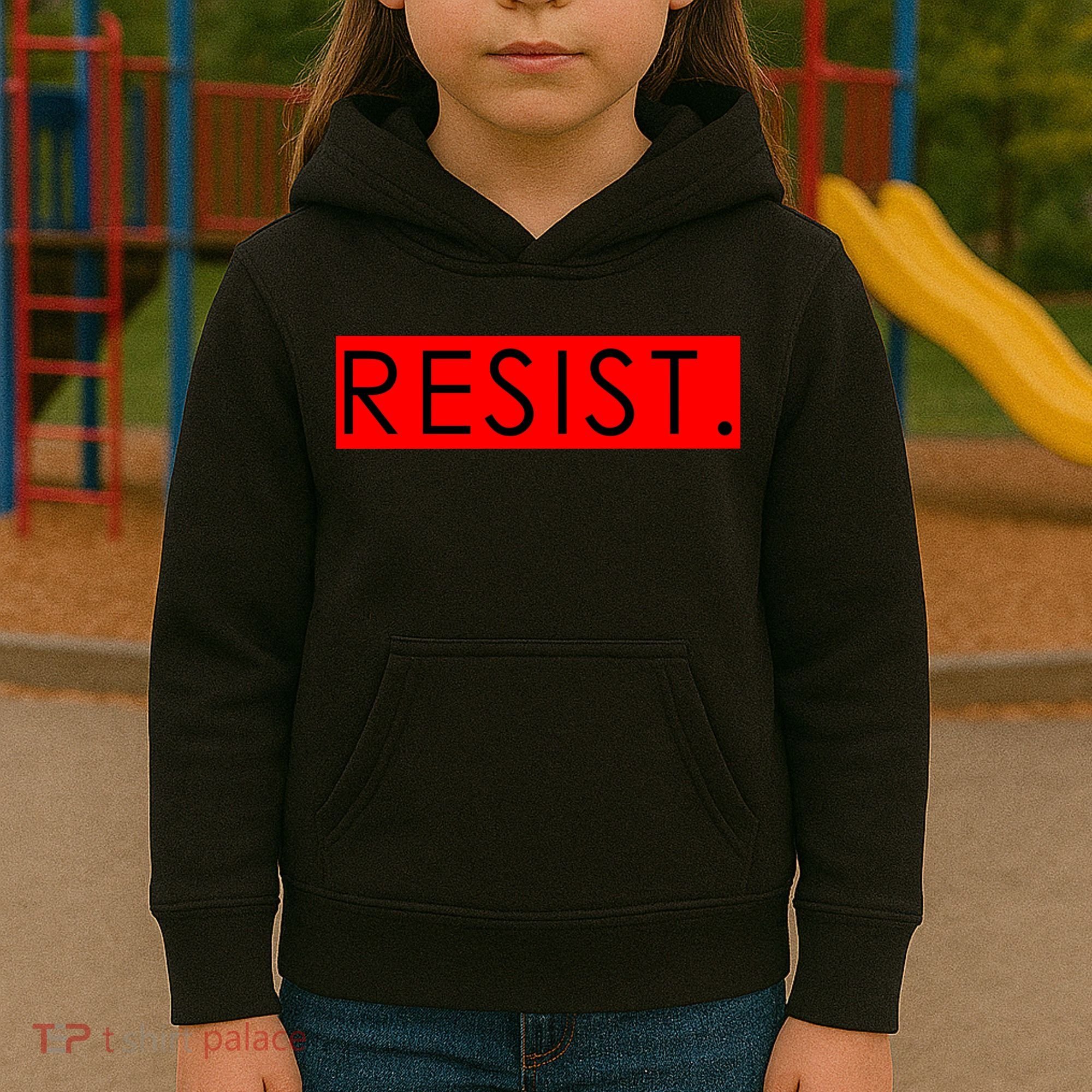 Resist Campaign Red Box Logo Anti-Trump Kids Hoodie