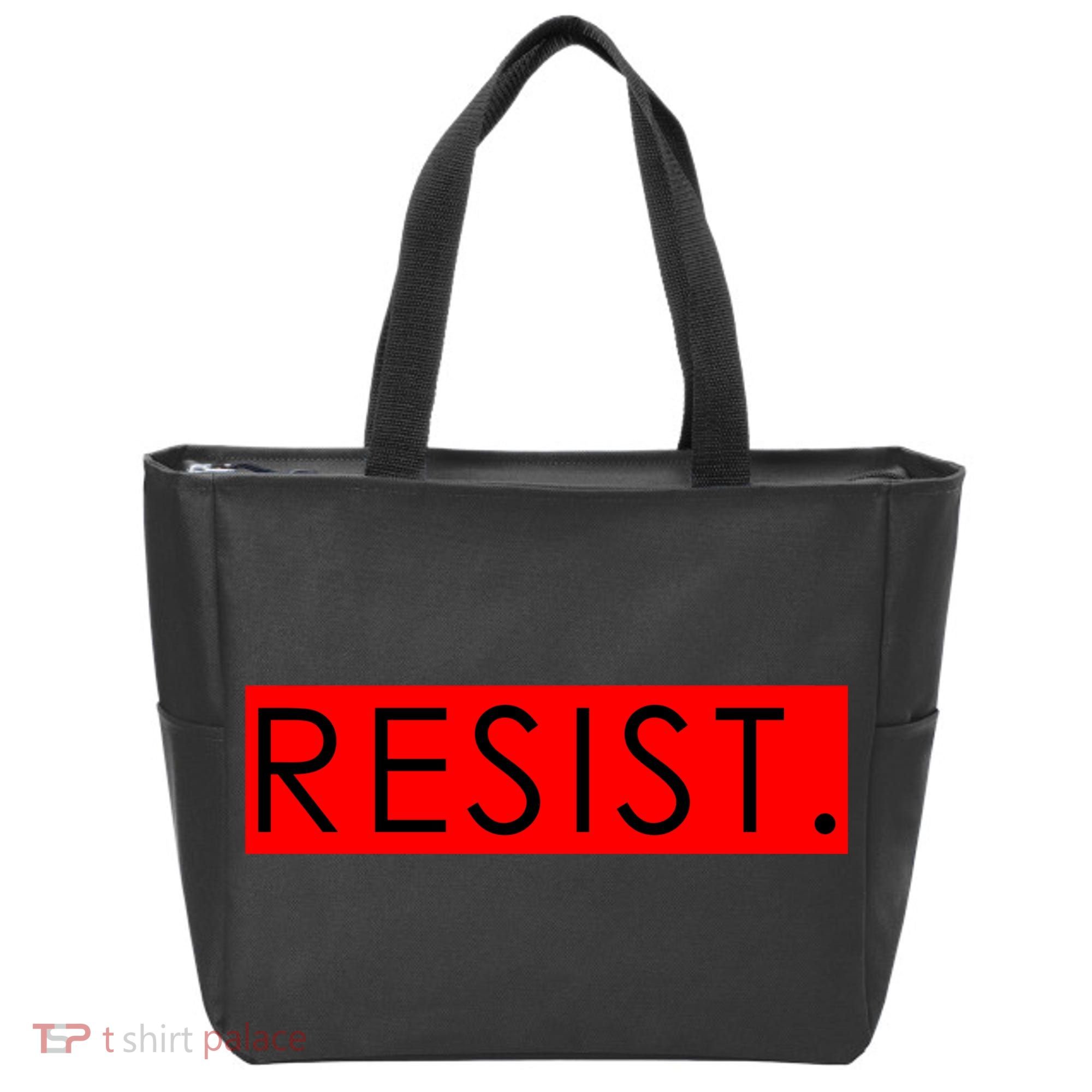 Resist Campaign Red Box Logo Anti-Trump Tote Bag