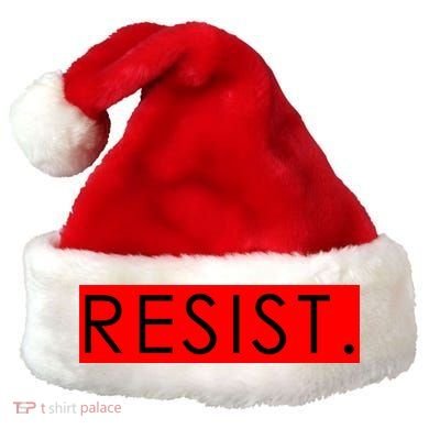 Resist Campaign Red Box Logo Anti-Trump Santa Hat