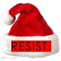 Resist Campaign Red Box Logo Anti-Trump Santa Hat thumb 0