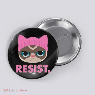 Resist Cat  Button