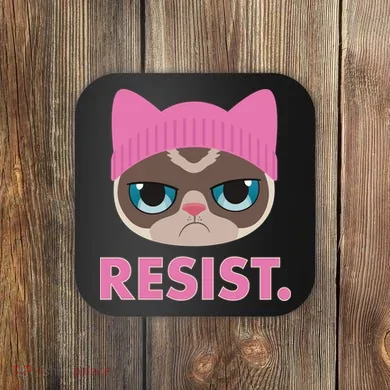 Resist Cat  Coaster