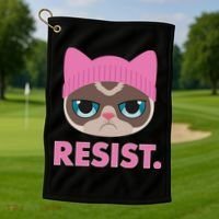 Resist Cat  Golf Towel thumb 1