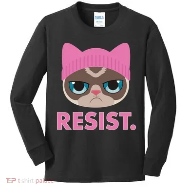 Resist Cat Kids Long Sleeve Shirt