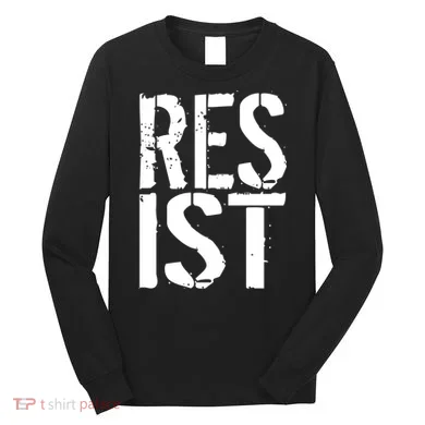 Resist Distressed Long Sleeve Shirt