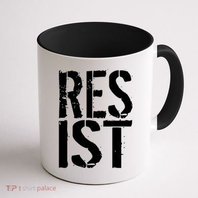 Resist Distressed Coffee Mug back