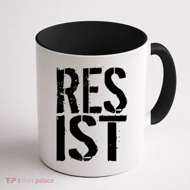 Resist Distressed Coffee Mug back