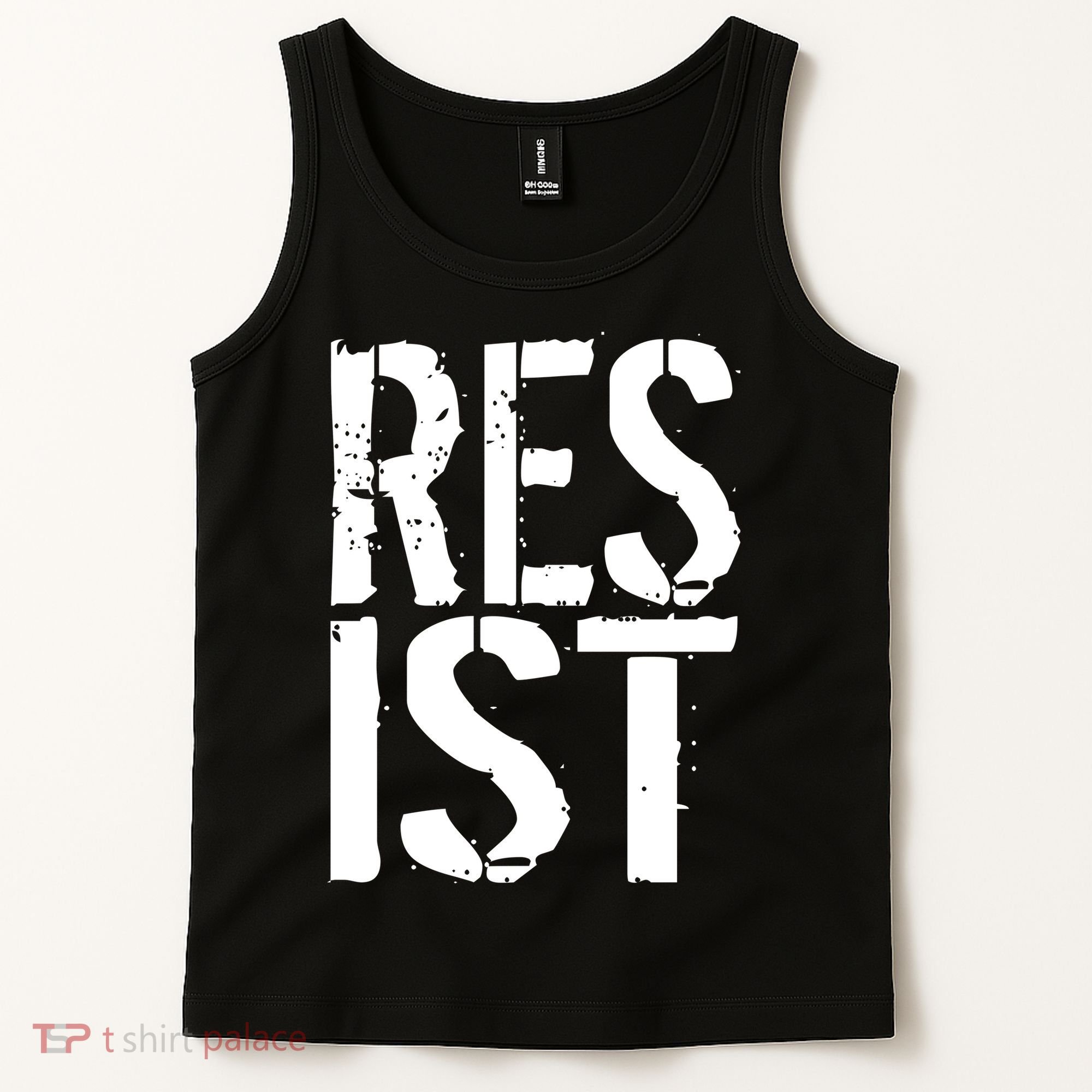 Resist Distressed Tank Top