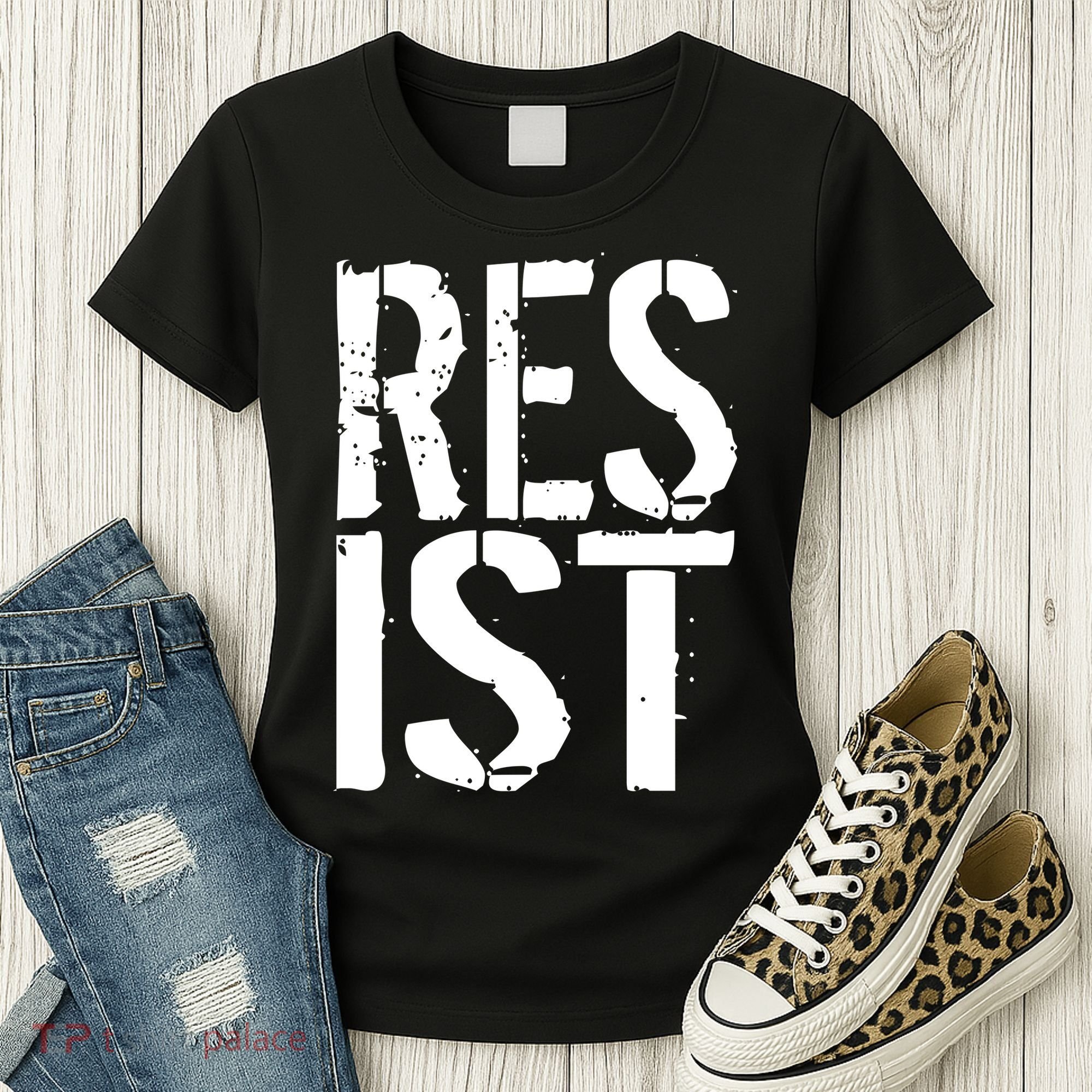 Resist Distressed Women's T-Shirt