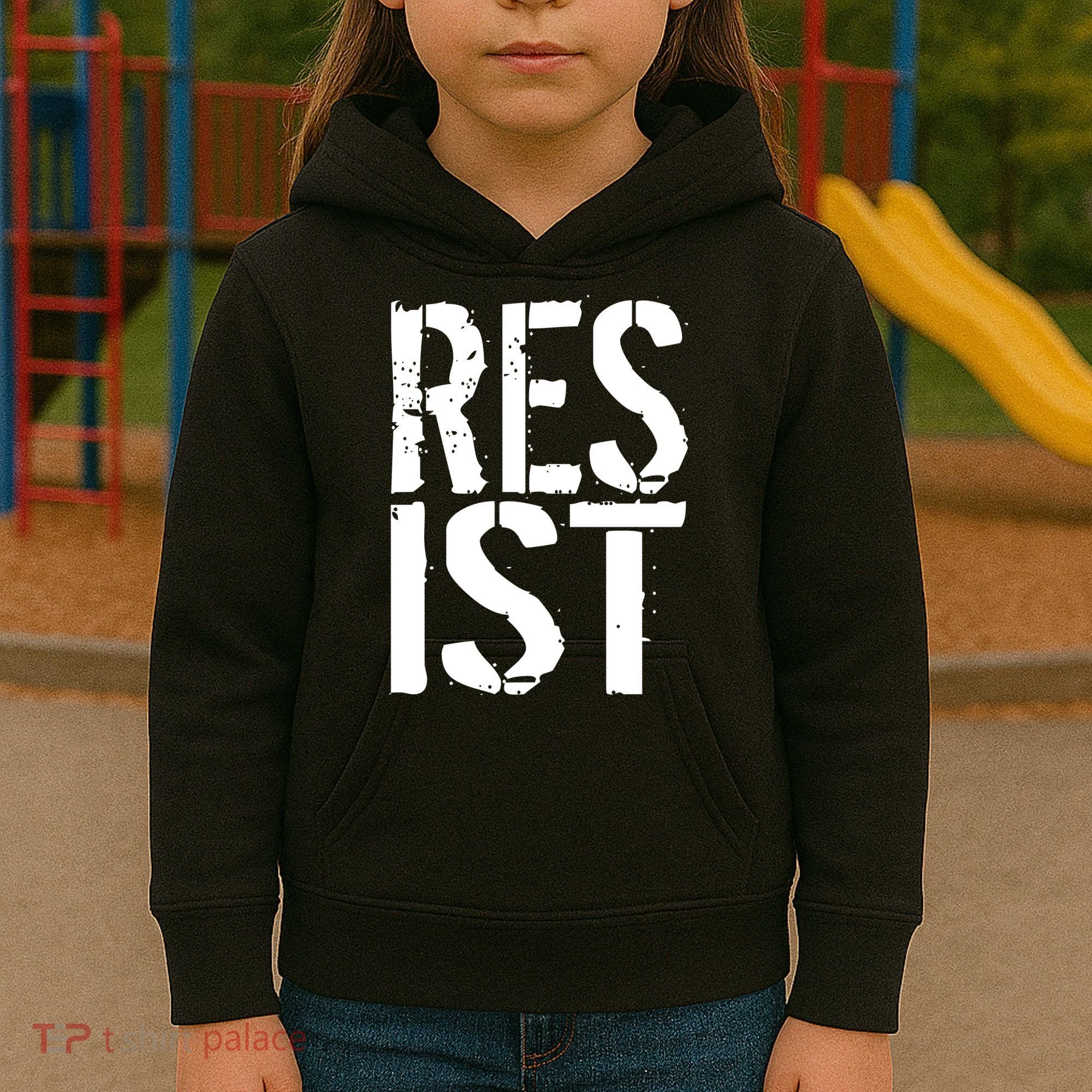 Resist Distressed Kids Hoodie