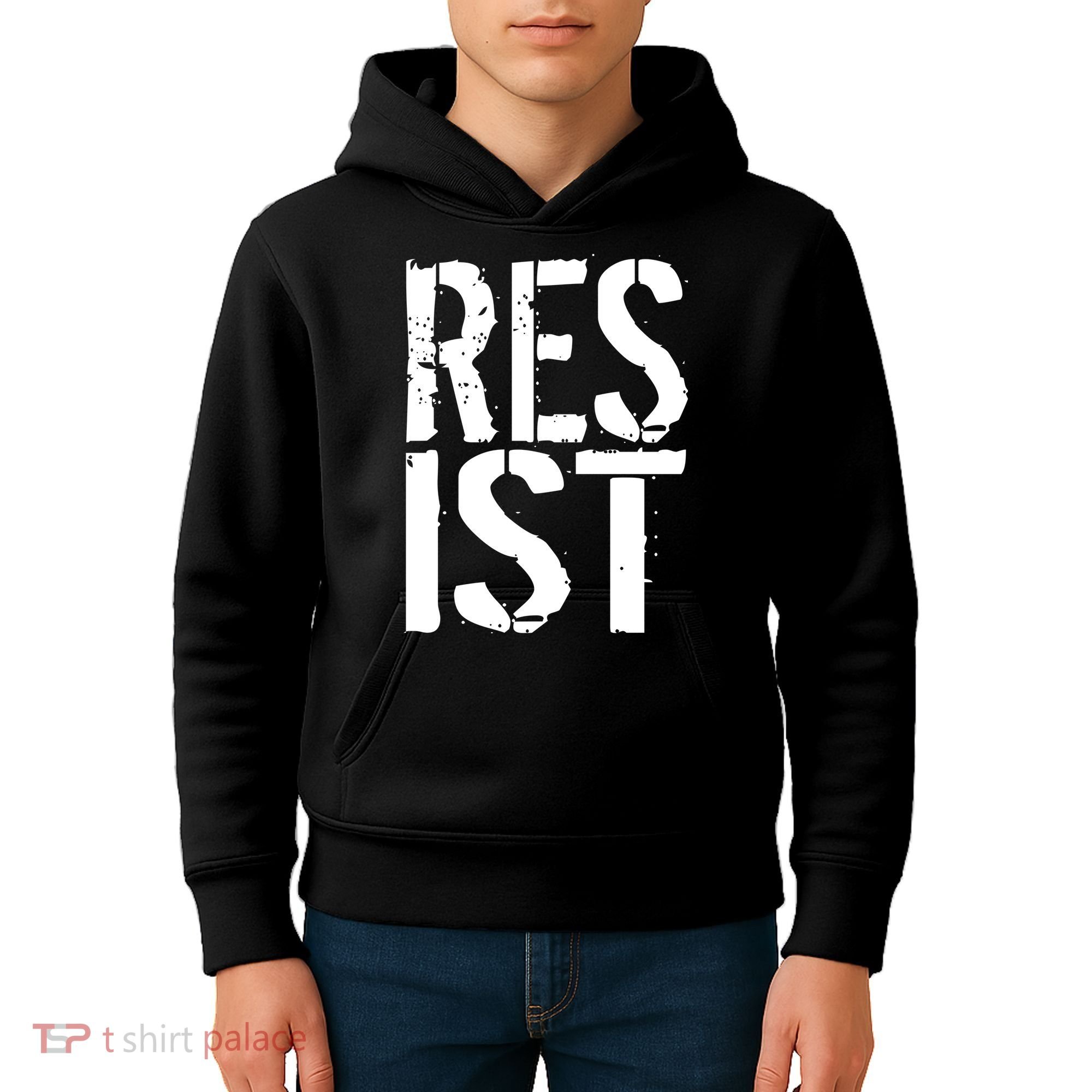Resist Distressed Kids Hoodie