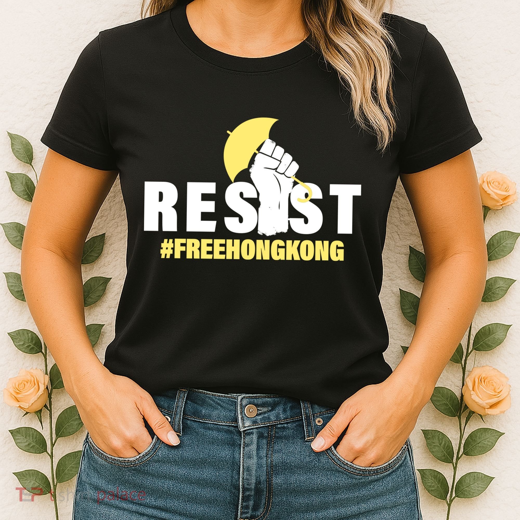 Resist Fight For Hong Kong Yellow Umbrella Movement Women's T-Shirt