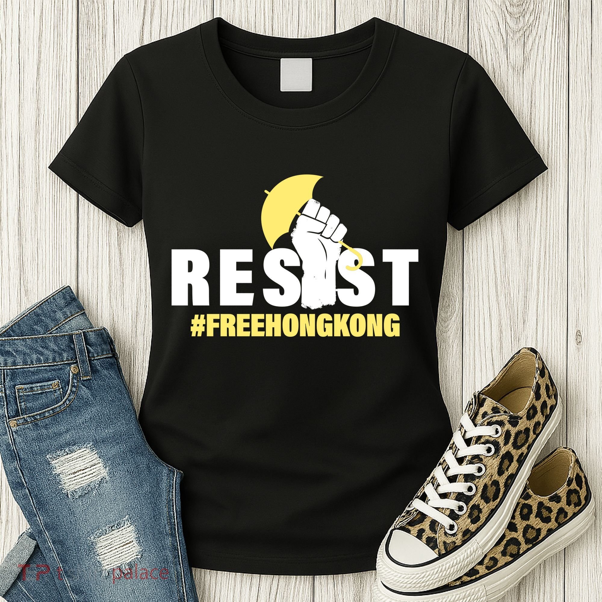 Resist Fight For Hong Kong Yellow Umbrella Movement Women's T-Shirt