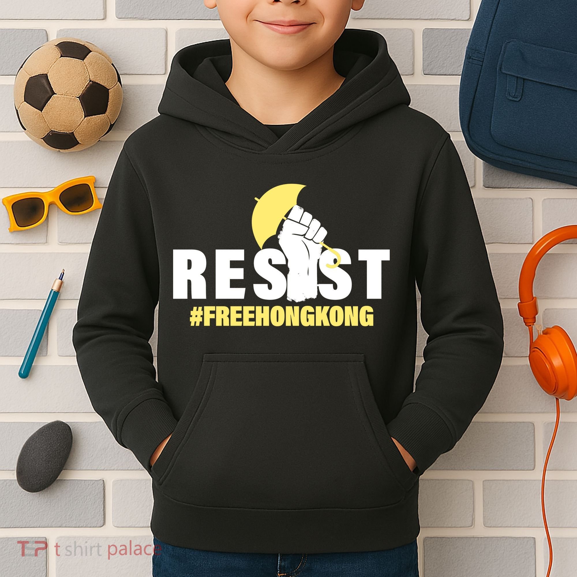 Resist Fight For Hong Kong Yellow Umbrella Movement Kids Hoodie