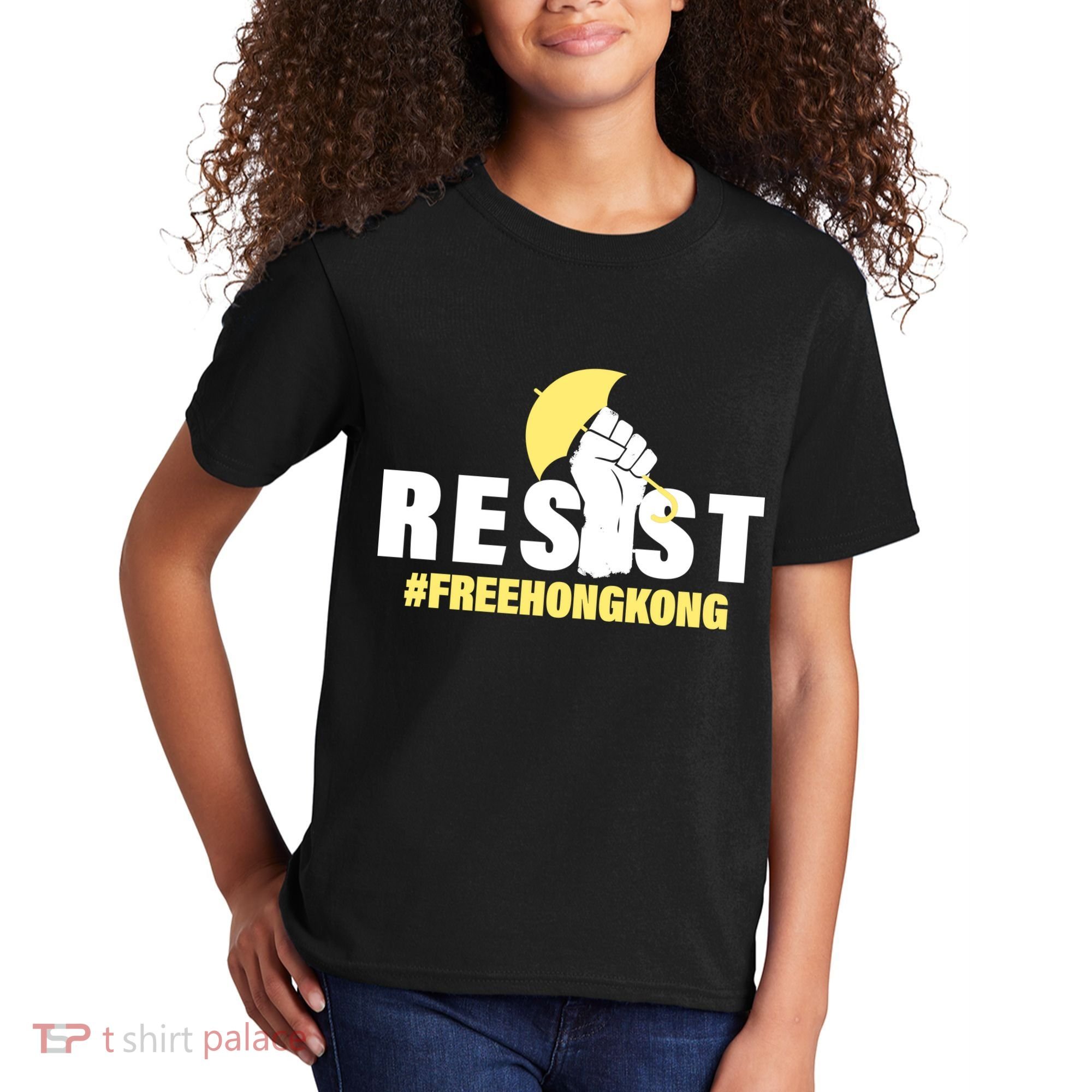 Resist Fight For Hong Kong Yellow Umbrella Movement Kids T-Shirt