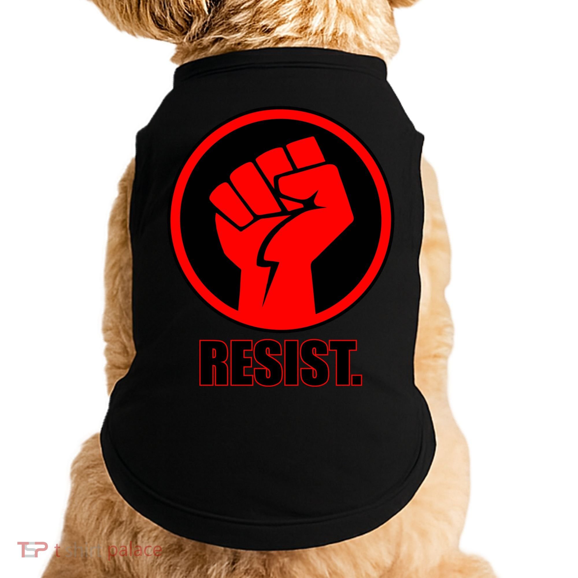 Resist Fist Circle Crest Resistance Anti Trump Doggie Tank