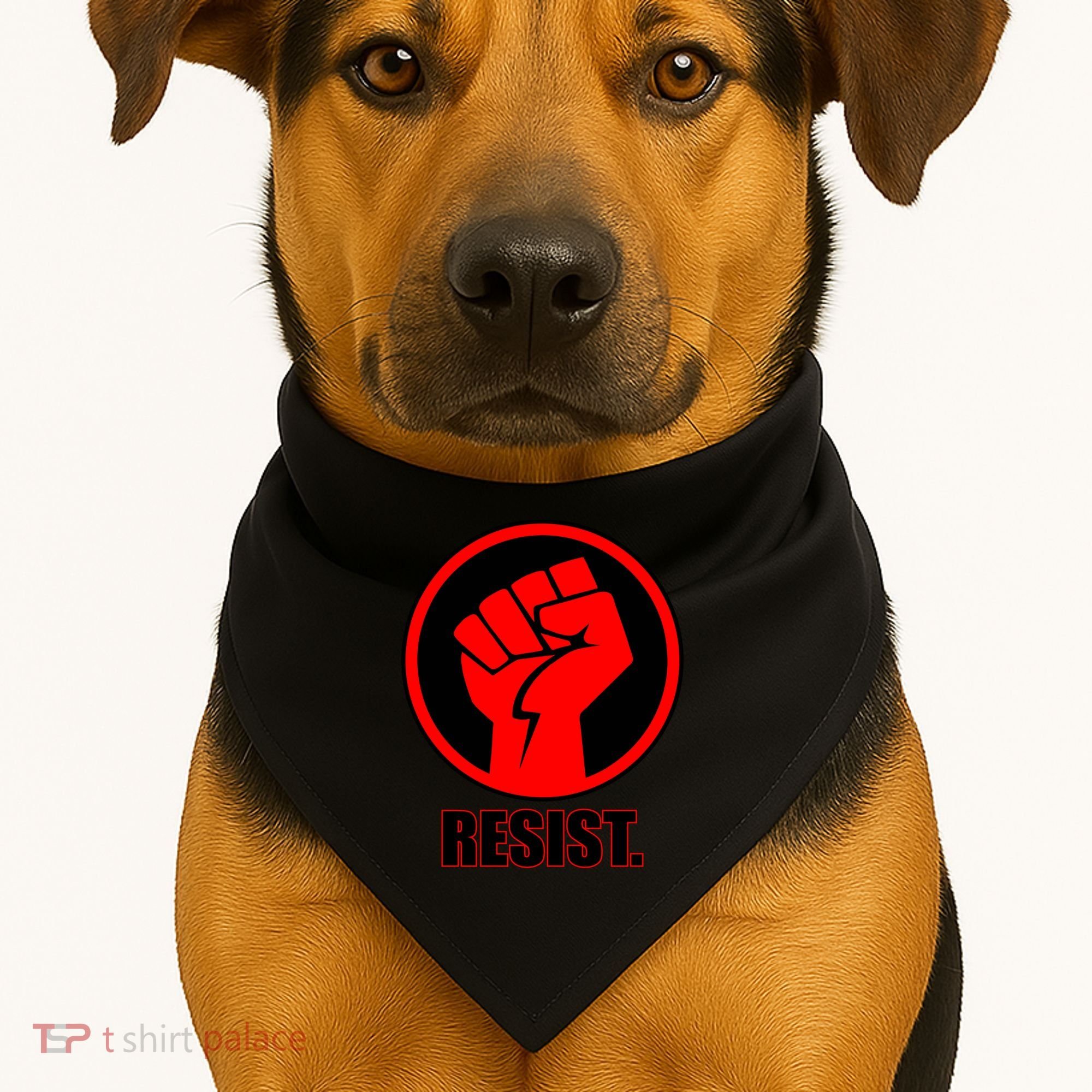 Resist Fist Circle Crest Resistance Anti Trump USA-Made Doggie Bandana