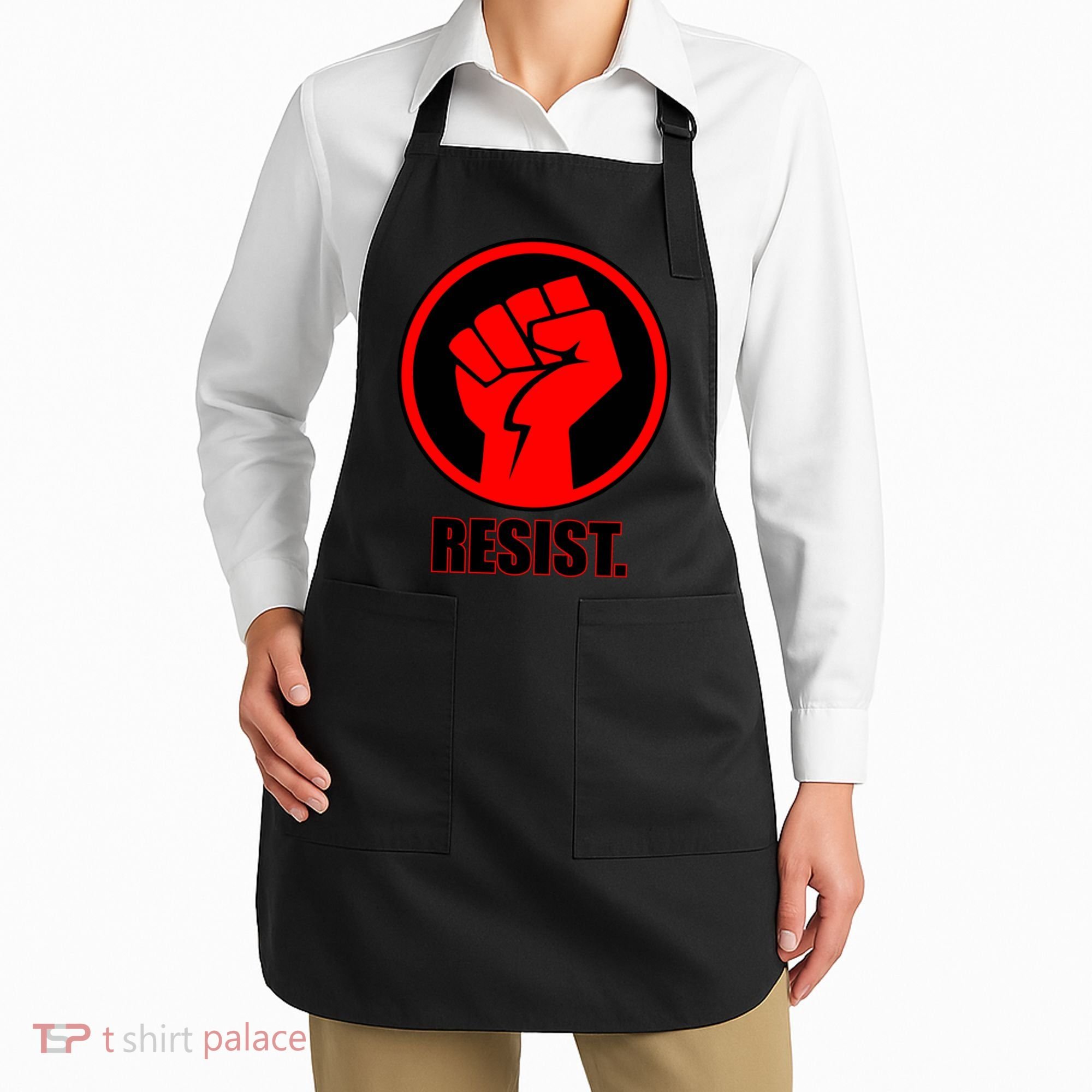 Resist Fist Circle Crest Resistance Anti Trump Apron