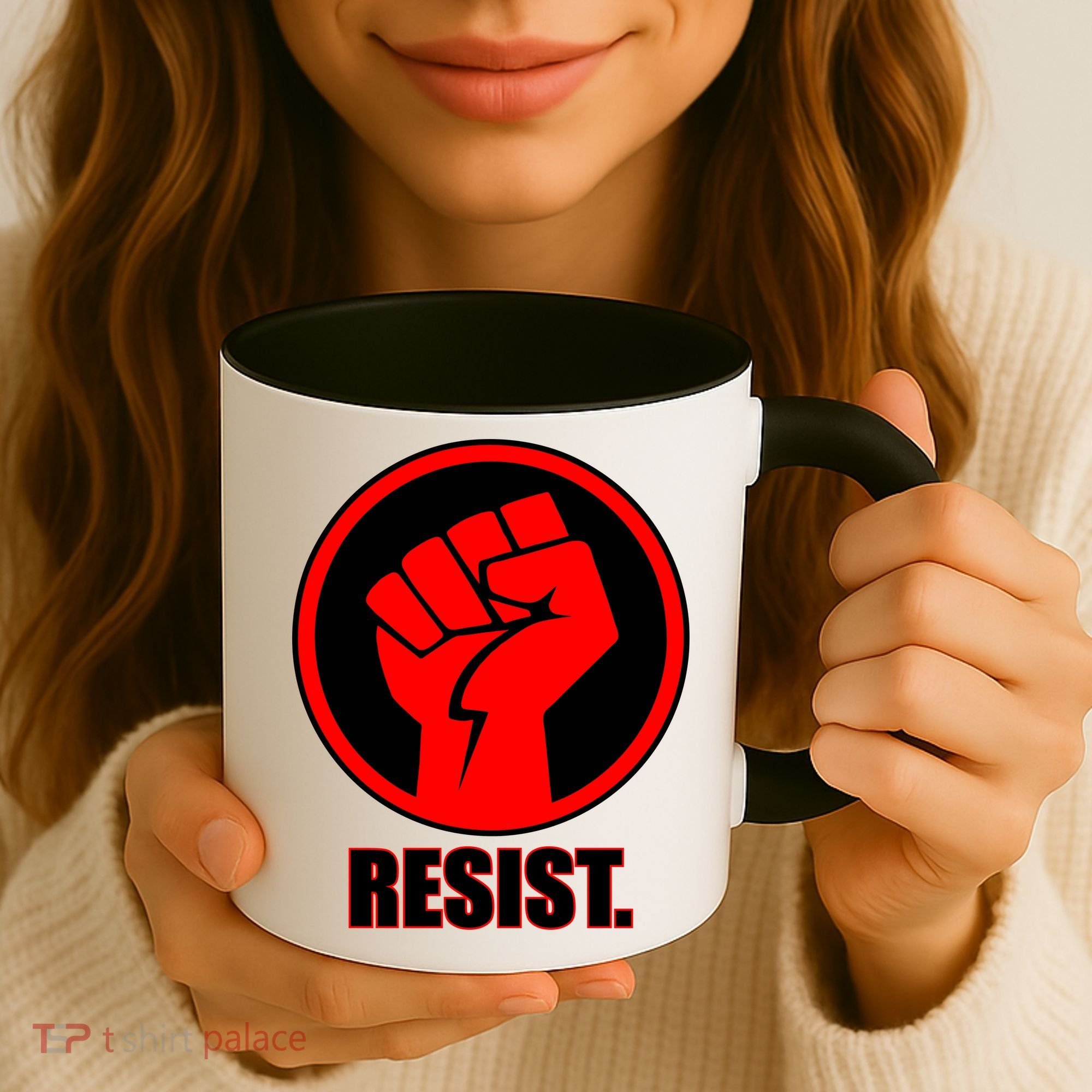 Resist Fist Circle Crest Resistance Anti Trump Coffee Mug
