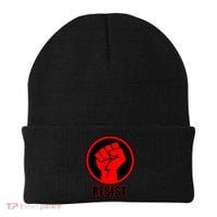 Resist Fist Circle Crest Resistance Anti Trump Beanie thumb 0
