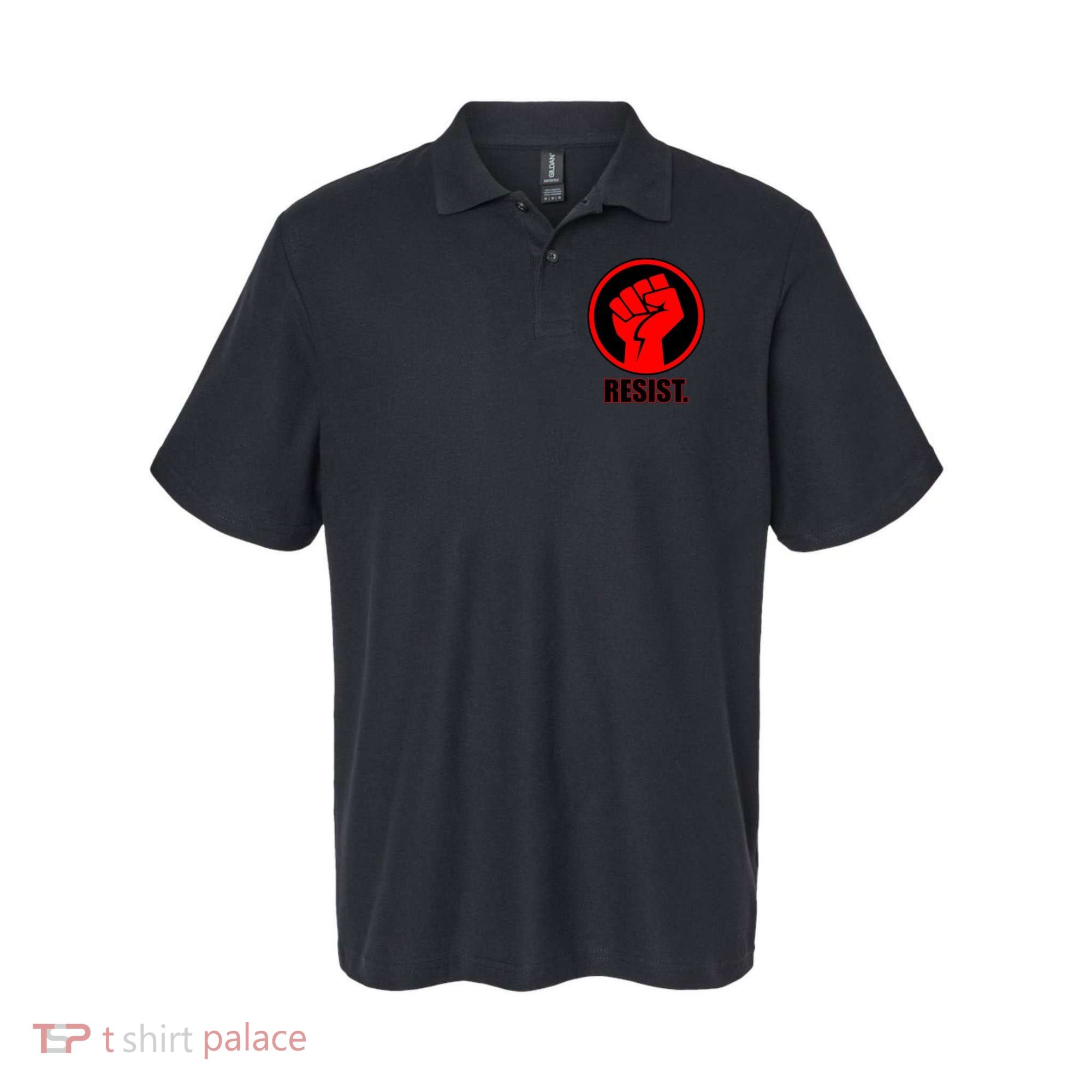 Resist Fist Circle Crest Resistance Anti Trump Polo