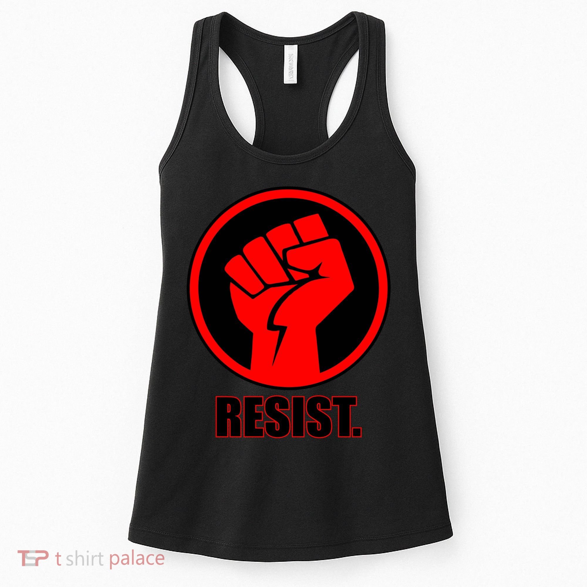 Resist Fist Circle Crest Resistance Anti Trump Women's Tank Top