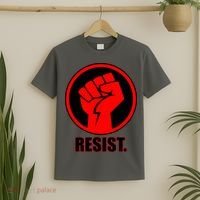 Resist Fist Circle Crest Resistance Anti Trump T-Shirt thumb 2