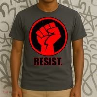 Resist Fist Circle Crest Resistance Anti Trump T-Shirt thumb 3
