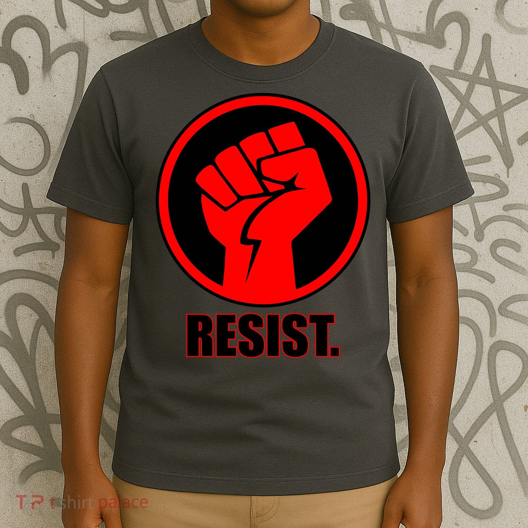 Resist Fist Circle Crest Resistance Anti Trump T-Shirt