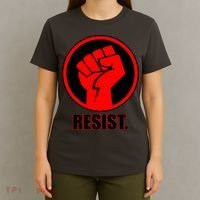Resist Fist Circle Crest Resistance Anti Trump T-Shirt thumb 4